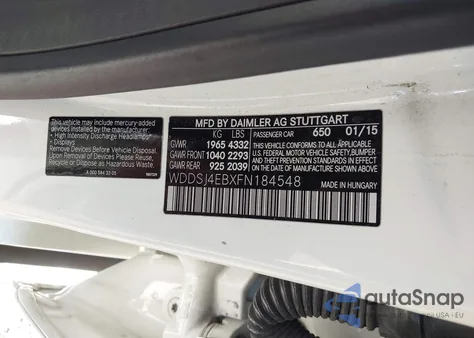 2015 Mercedes-Benz Cla 250 z USA, uszkodzony, nr VIN WDDSJ4EBXFN184548